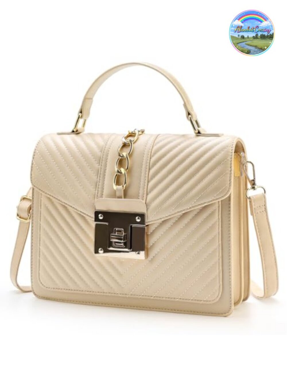 Faux Leather Quilted Crossbody Shoulder Bag Top Handle Satchel Purse